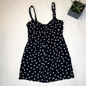 EUC Realisation Par Julia Black Polka Dot Ruffle Summer Mini Dress Medium
